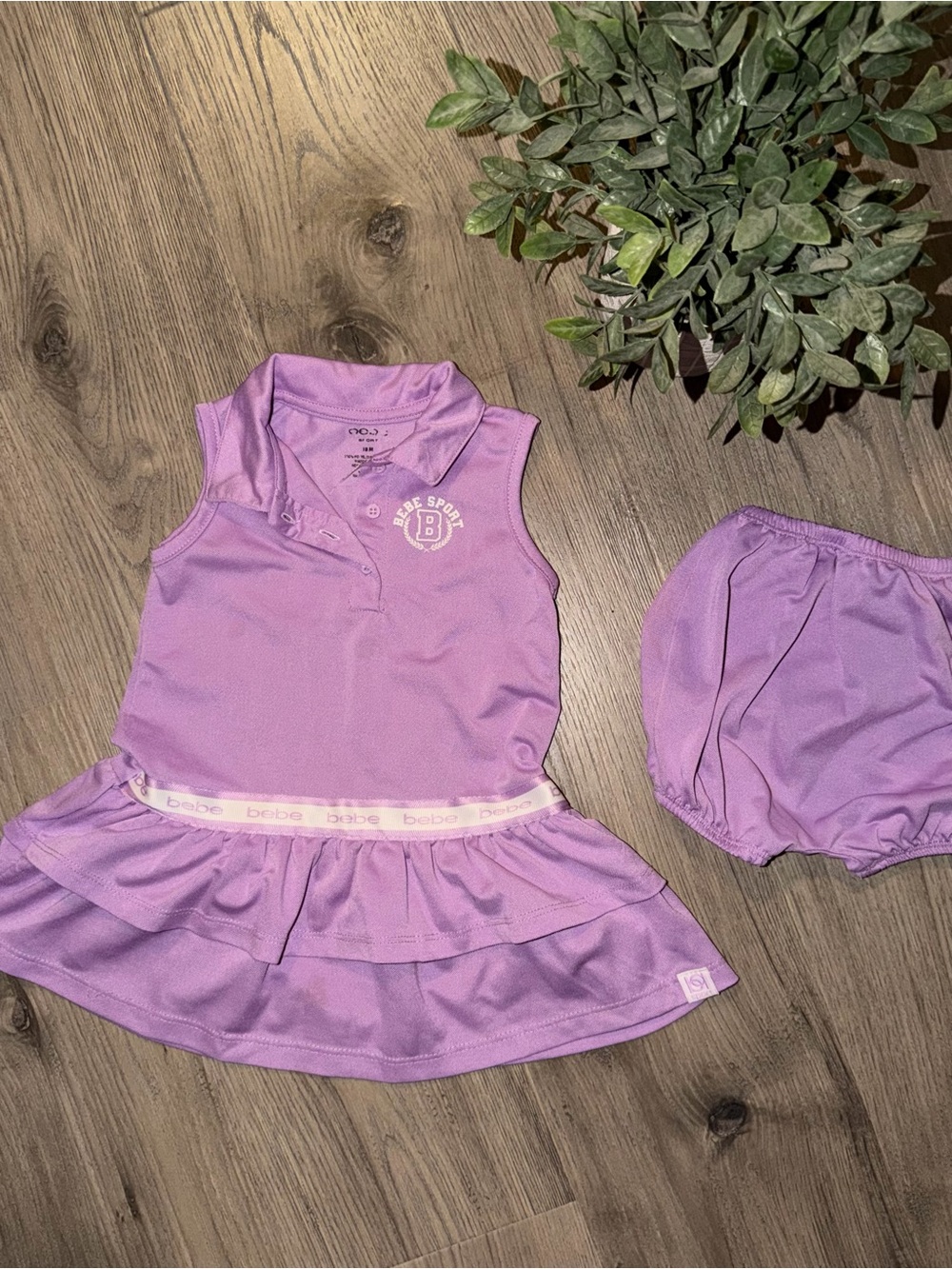 bebe Lavender Sleeveless Polo Dress with Matching Bloomer